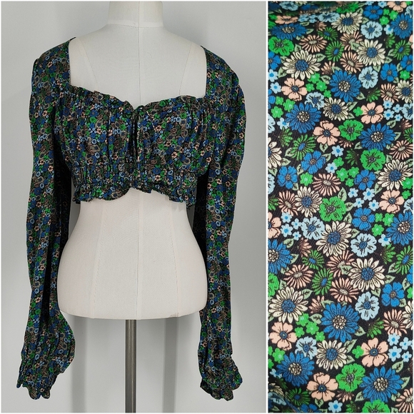For Love and Lemons Alisa Floral Printed Crop - Picture 1 of 8